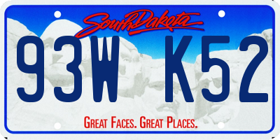 SD license plate 93WK52