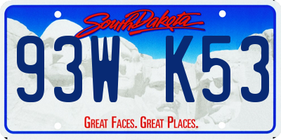 SD license plate 93WK53