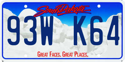 SD license plate 93WK64