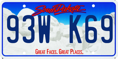 SD license plate 93WK69