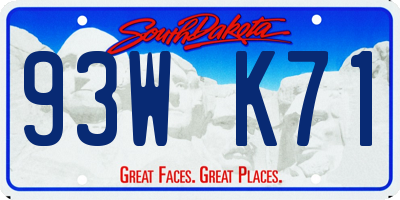 SD license plate 93WK71