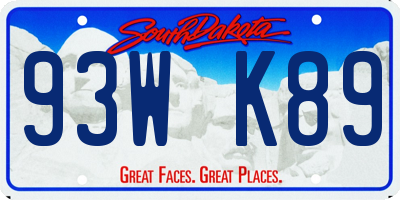 SD license plate 93WK89