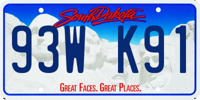 SD license plate 93WK91