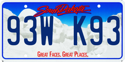 SD license plate 93WK93