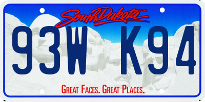 SD license plate 93WK94