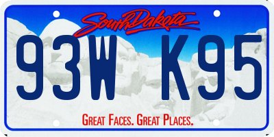 SD license plate 93WK95