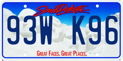 SD license plate 93WK96