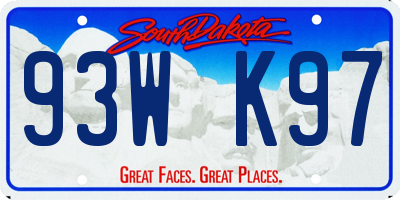 SD license plate 93WK97