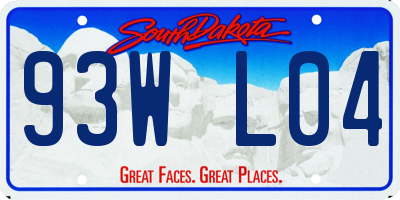 SD license plate 93WL04