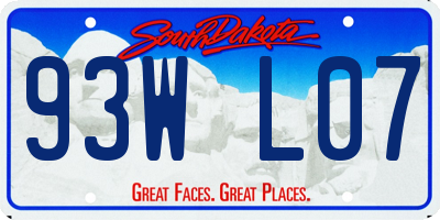 SD license plate 93WL07