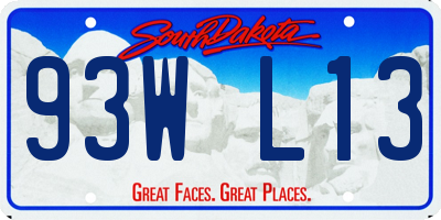 SD license plate 93WL13