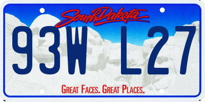 SD license plate 93WL27