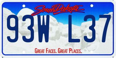 SD license plate 93WL37