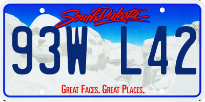 SD license plate 93WL42