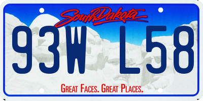 SD license plate 93WL58