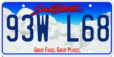 SD license plate 93WL68