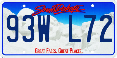 SD license plate 93WL72