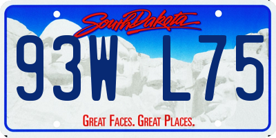 SD license plate 93WL75