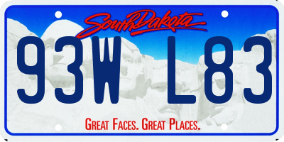 SD license plate 93WL83