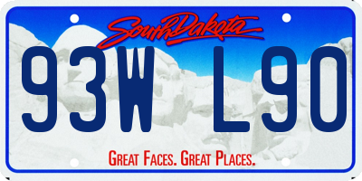 SD license plate 93WL90