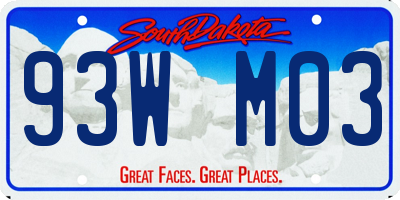 SD license plate 93WM03