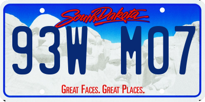 SD license plate 93WM07