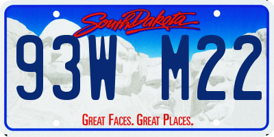 SD license plate 93WM22