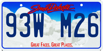 SD license plate 93WM26