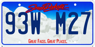 SD license plate 93WM27