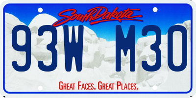 SD license plate 93WM30