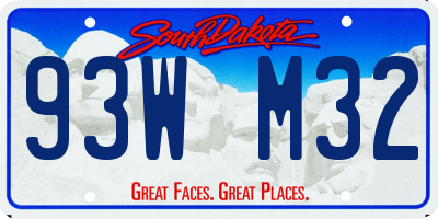 SD license plate 93WM32