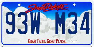 SD license plate 93WM34