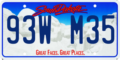 SD license plate 93WM35