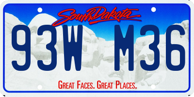 SD license plate 93WM36