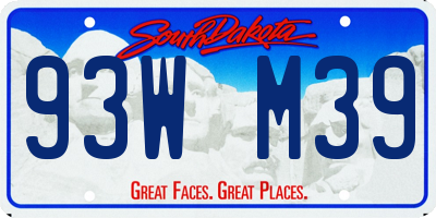 SD license plate 93WM39