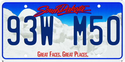 SD license plate 93WM50