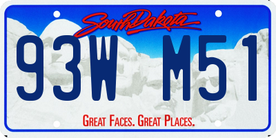SD license plate 93WM51