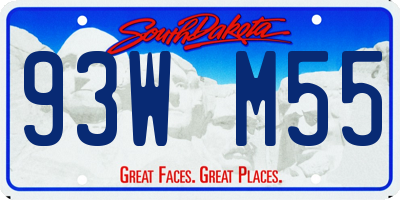 SD license plate 93WM55