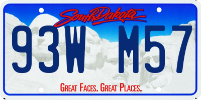 SD license plate 93WM57