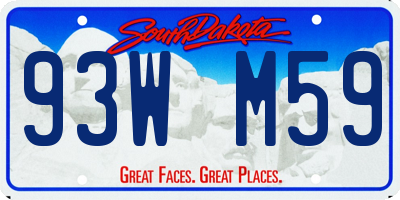 SD license plate 93WM59