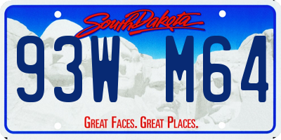 SD license plate 93WM64