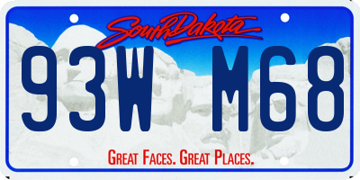SD license plate 93WM68