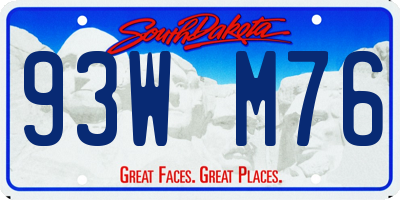 SD license plate 93WM76