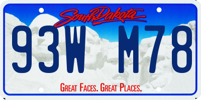 SD license plate 93WM78