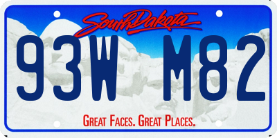 SD license plate 93WM82