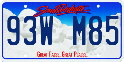 SD license plate 93WM85
