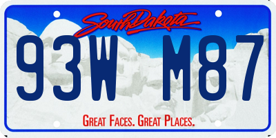 SD license plate 93WM87