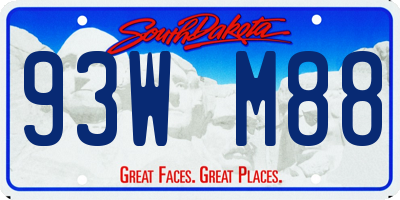 SD license plate 93WM88
