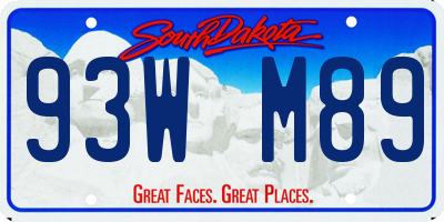 SD license plate 93WM89