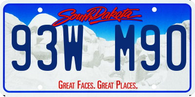 SD license plate 93WM90